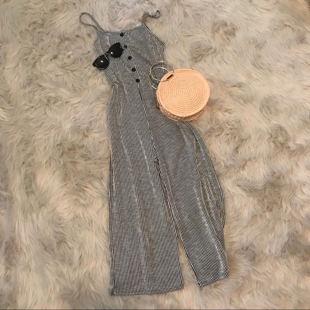 Striped Culotte Romper/Jumpsuit